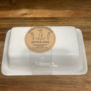 Easter Carrot Patch Cottage Butter Dish Brand New.
